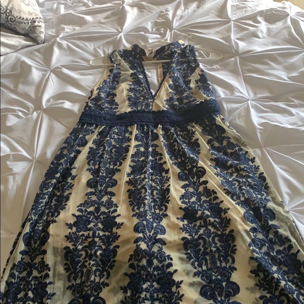 NEW Navy blue and taupe dress